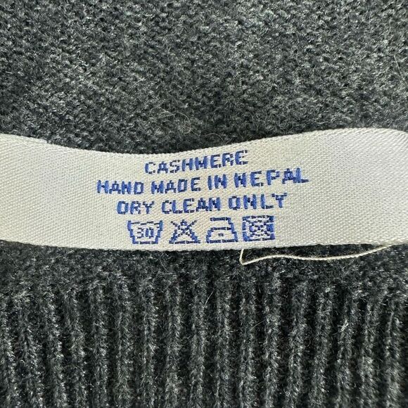 Women's Open Front Cashmere Shawl Cardigan Dark Gray Lagenlook Cozy Winter Layer - Picture 4 of 5